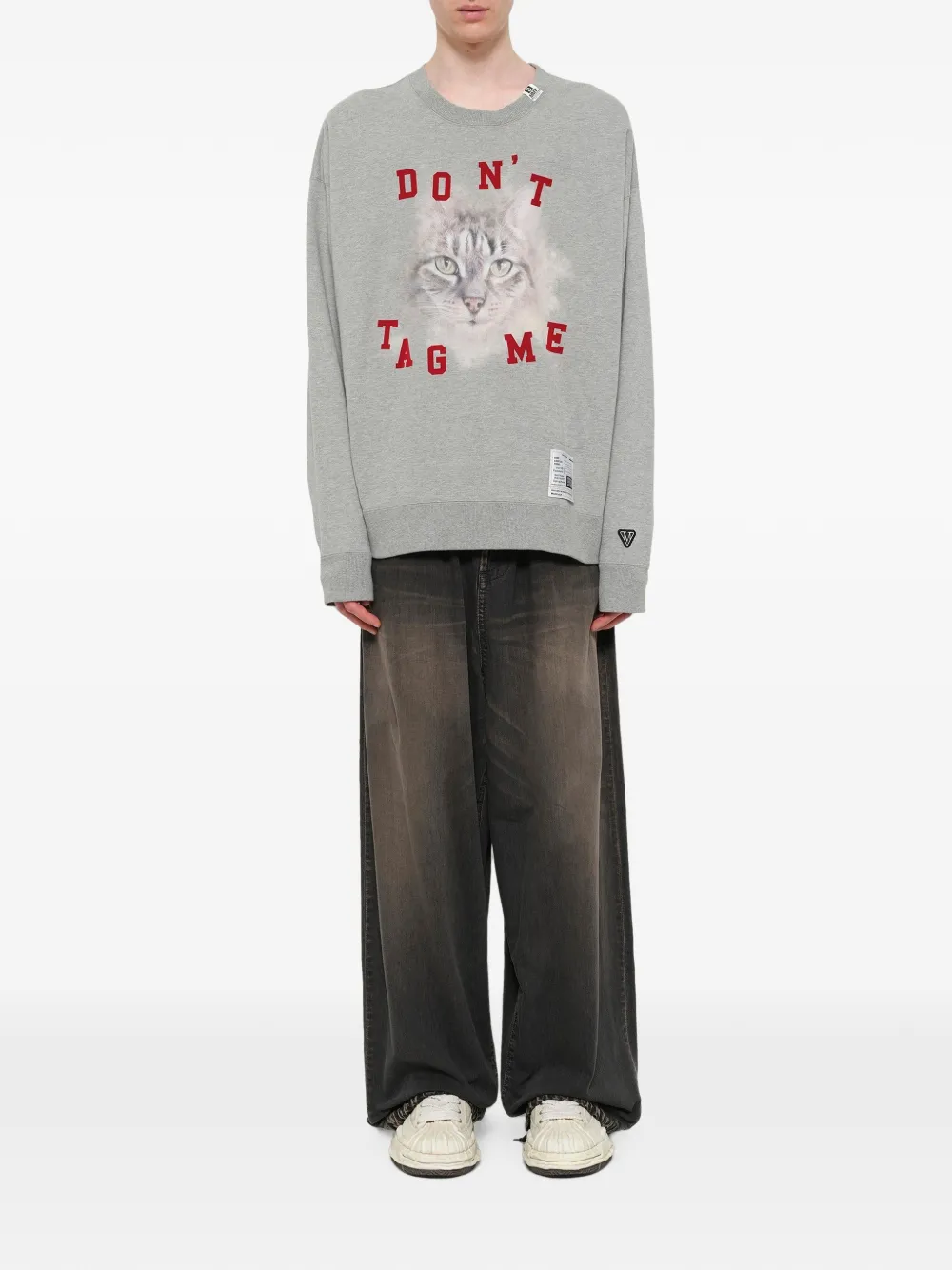 Maison MIHARA YASUHIRO Sweater met kat-print Grijs