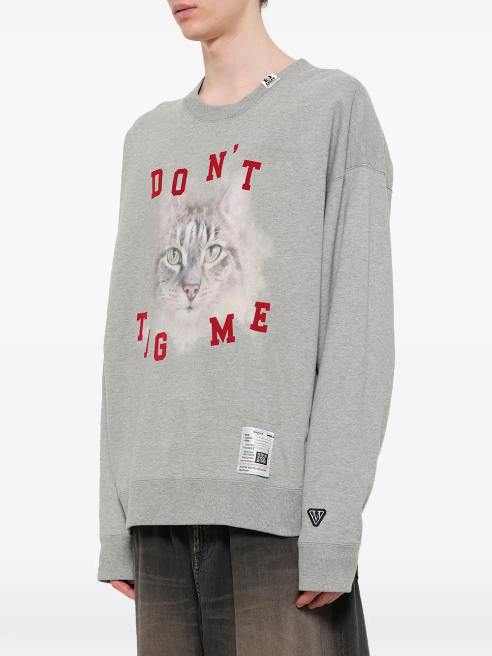 Maison MIHARA YASUHIRO Sweater met kat-print Grijs