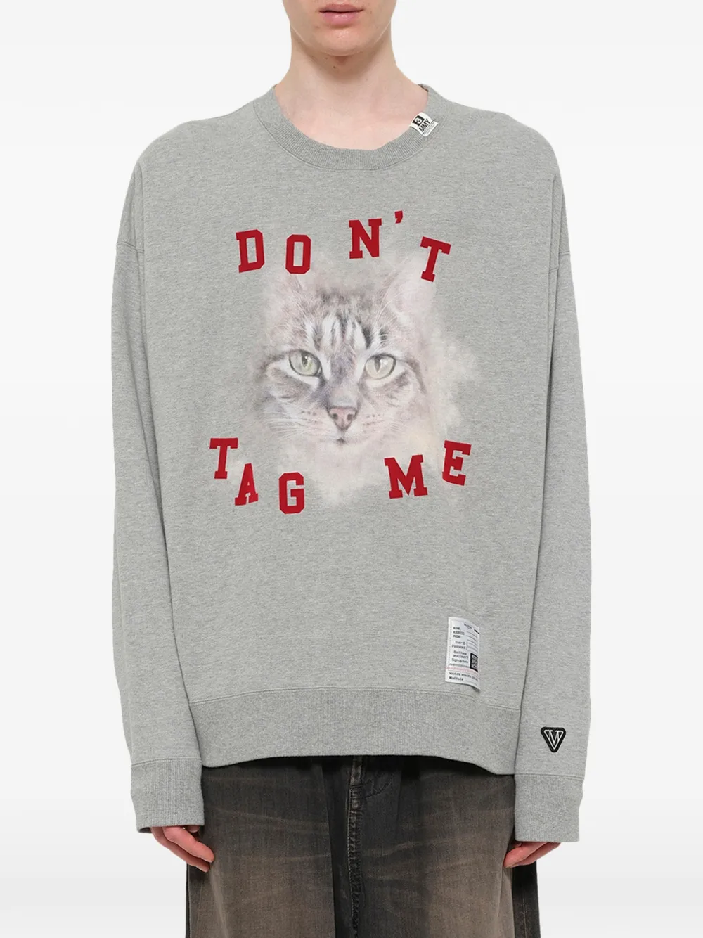 Maison MIHARA YASUHIRO Sweater met kat-print Grijs