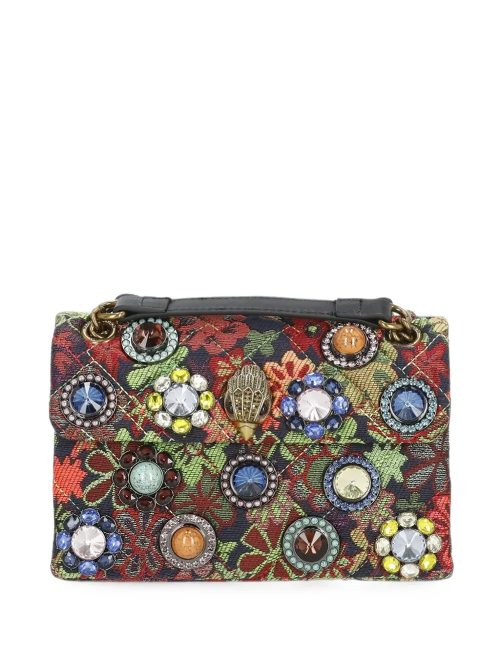Kurt Geiger London Kensington crystal-embellished floral shoulder bag