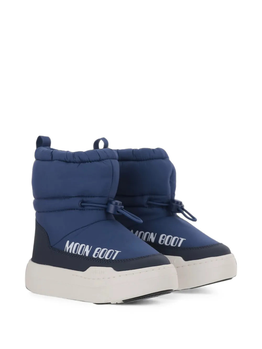 Moon Boot Kids logo-print drawstring boots - Blu