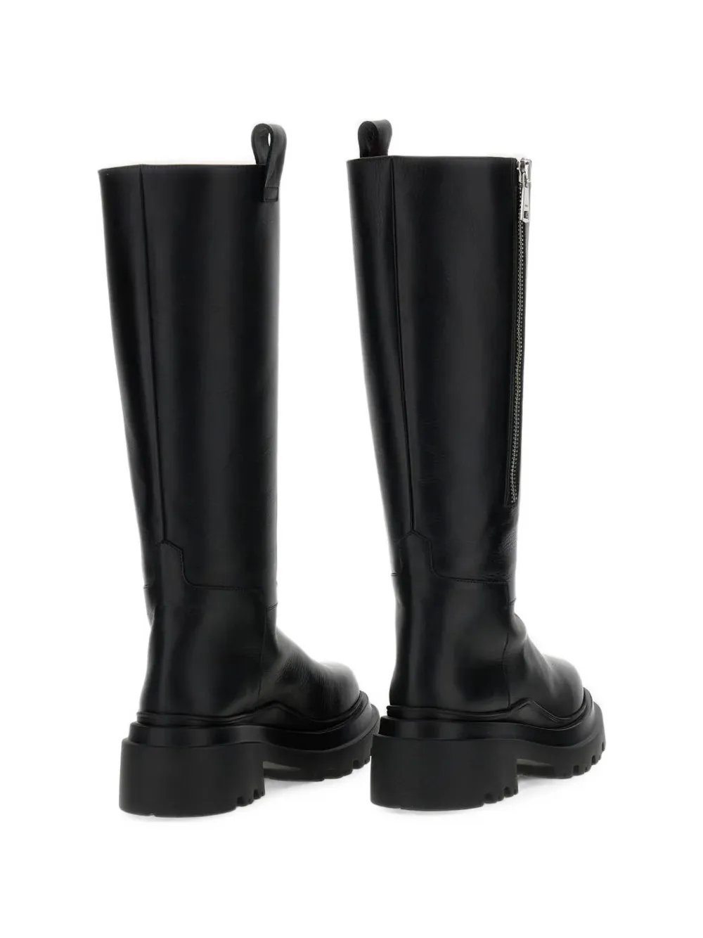 Plan C zip-fastening lug-sole boots Zwart