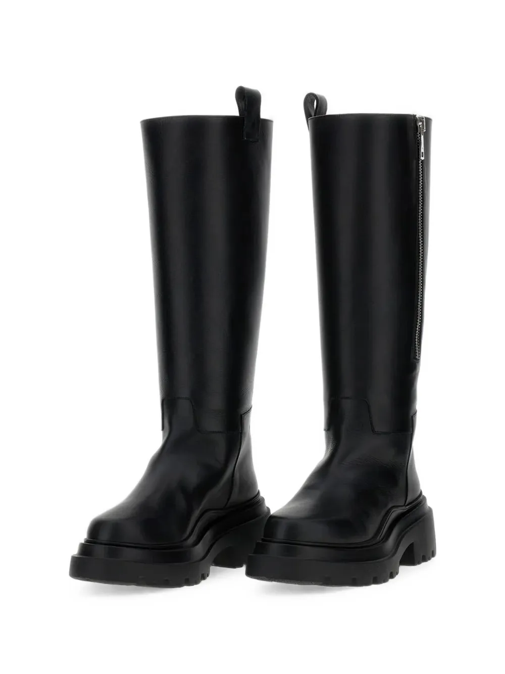 Plan C zip-fastening lug-sole boots Zwart