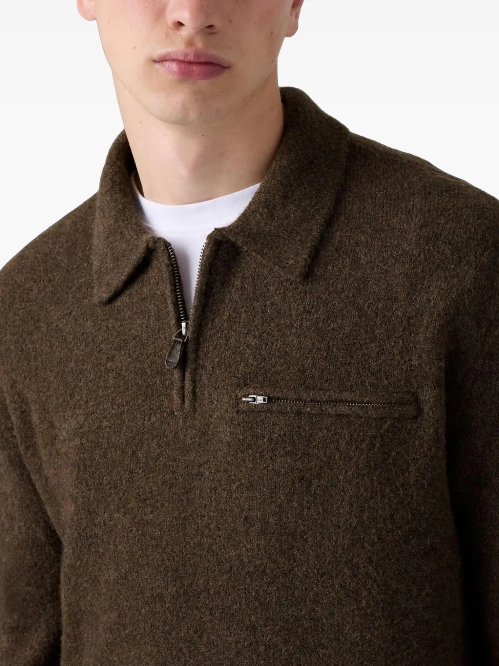Levi's Boulder poloshirt met kraag en halve rits Bruin