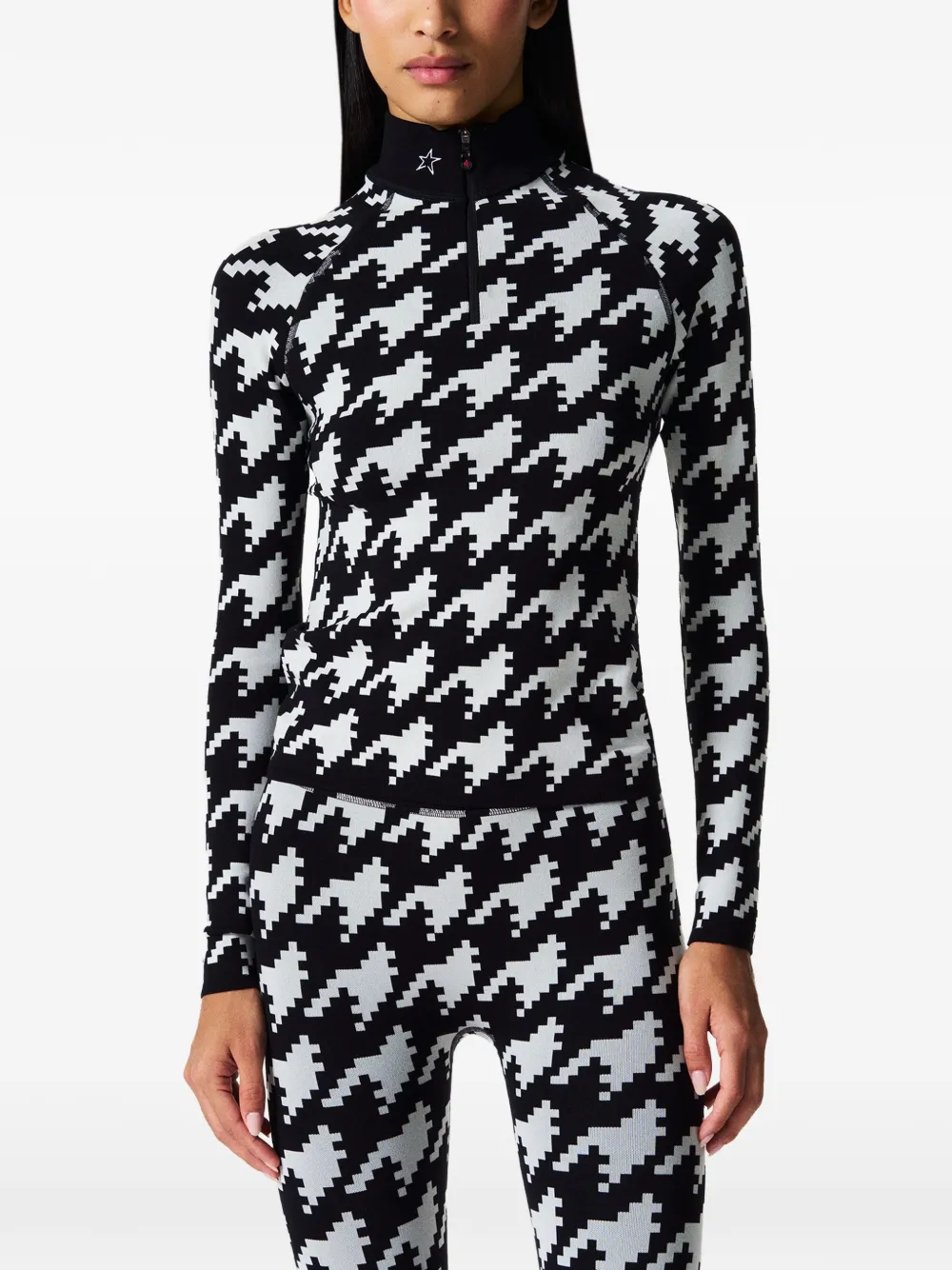 Perfect Moment Top met jacquard Zwart
