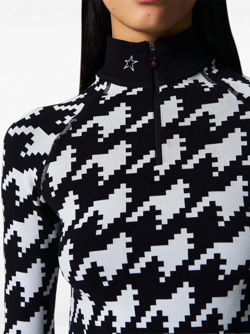 Perfect Moment Top met jacquard Zwart