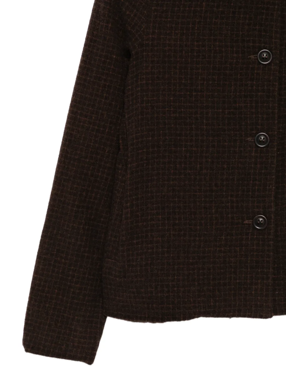 Casey Casey Check-pattern Boxy Jacket In Brown
