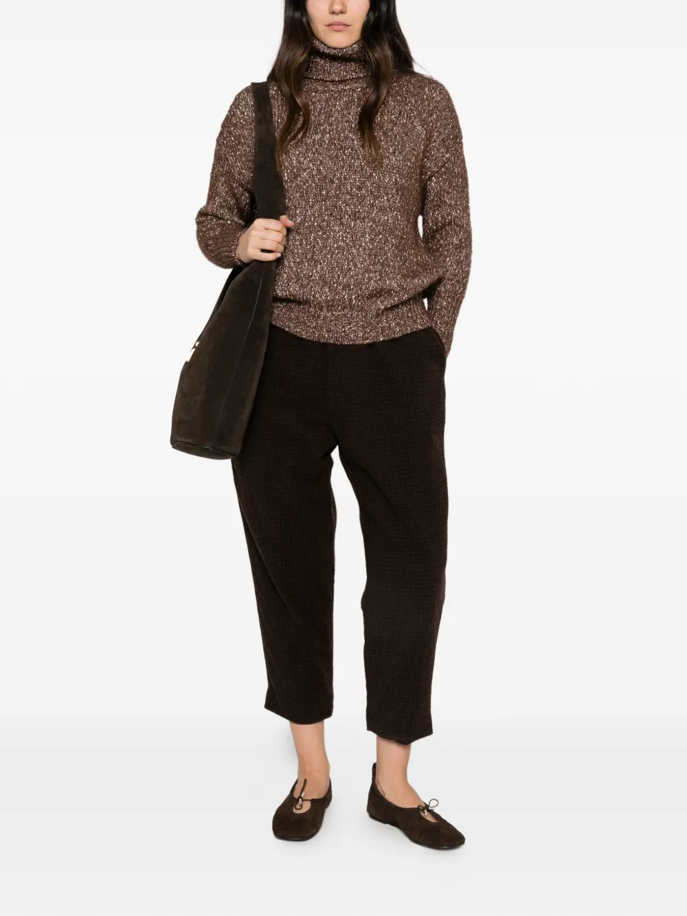 Casey Geruite broek Bruin