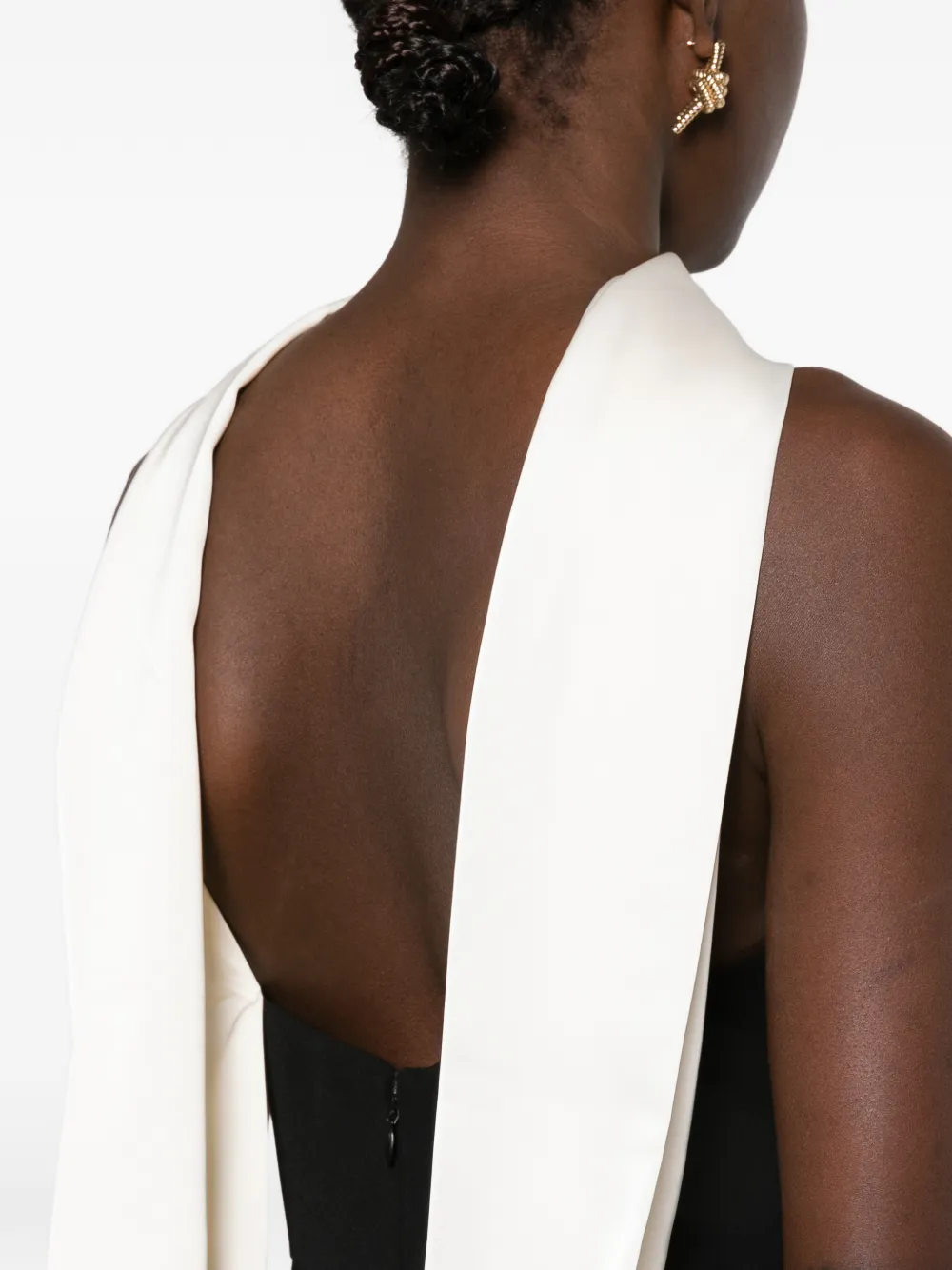 Eleh draped-panel sleeveless maxi dress Zwart