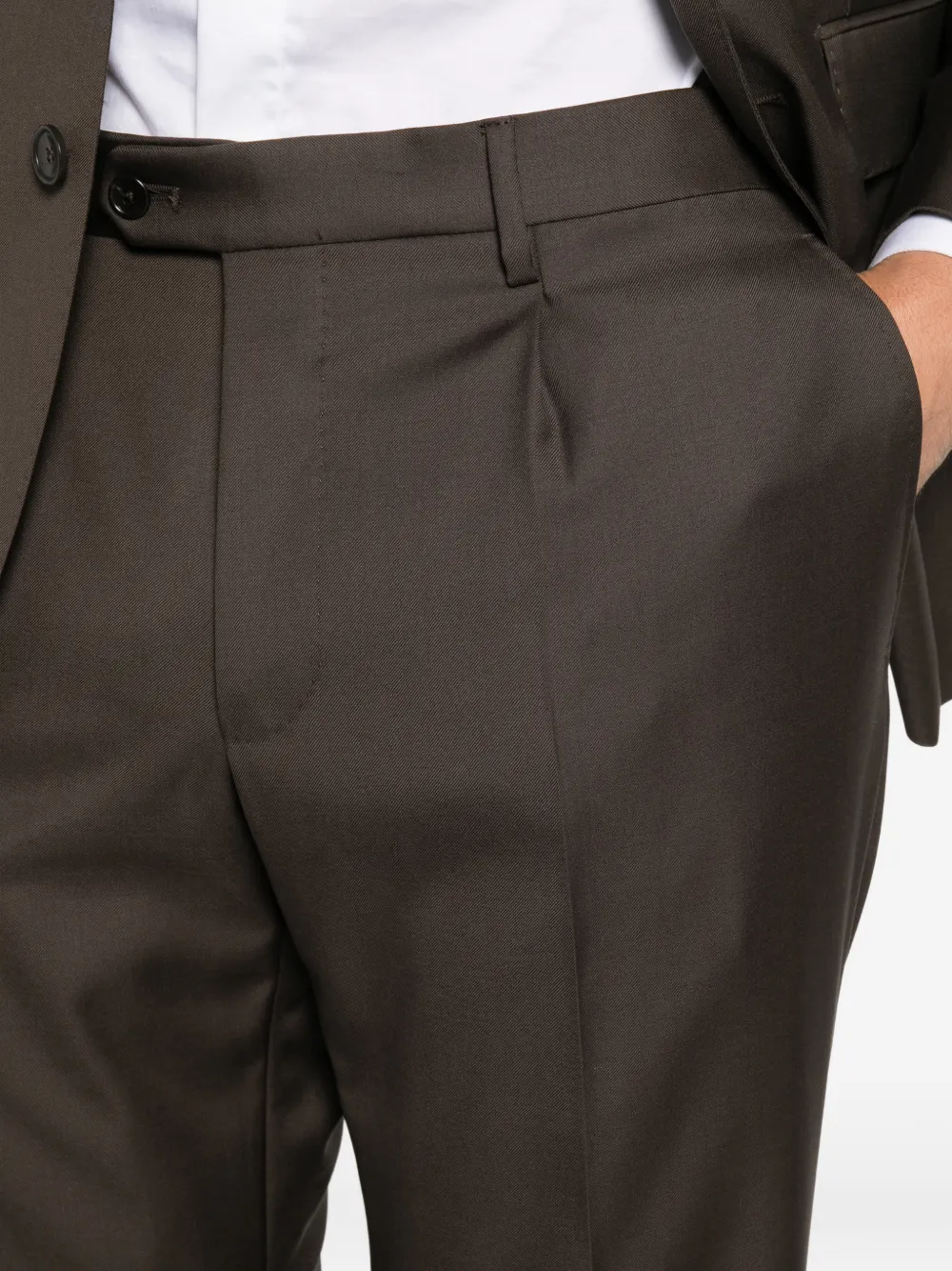Tagliatore single-breasted notched-lapels suit Bruin