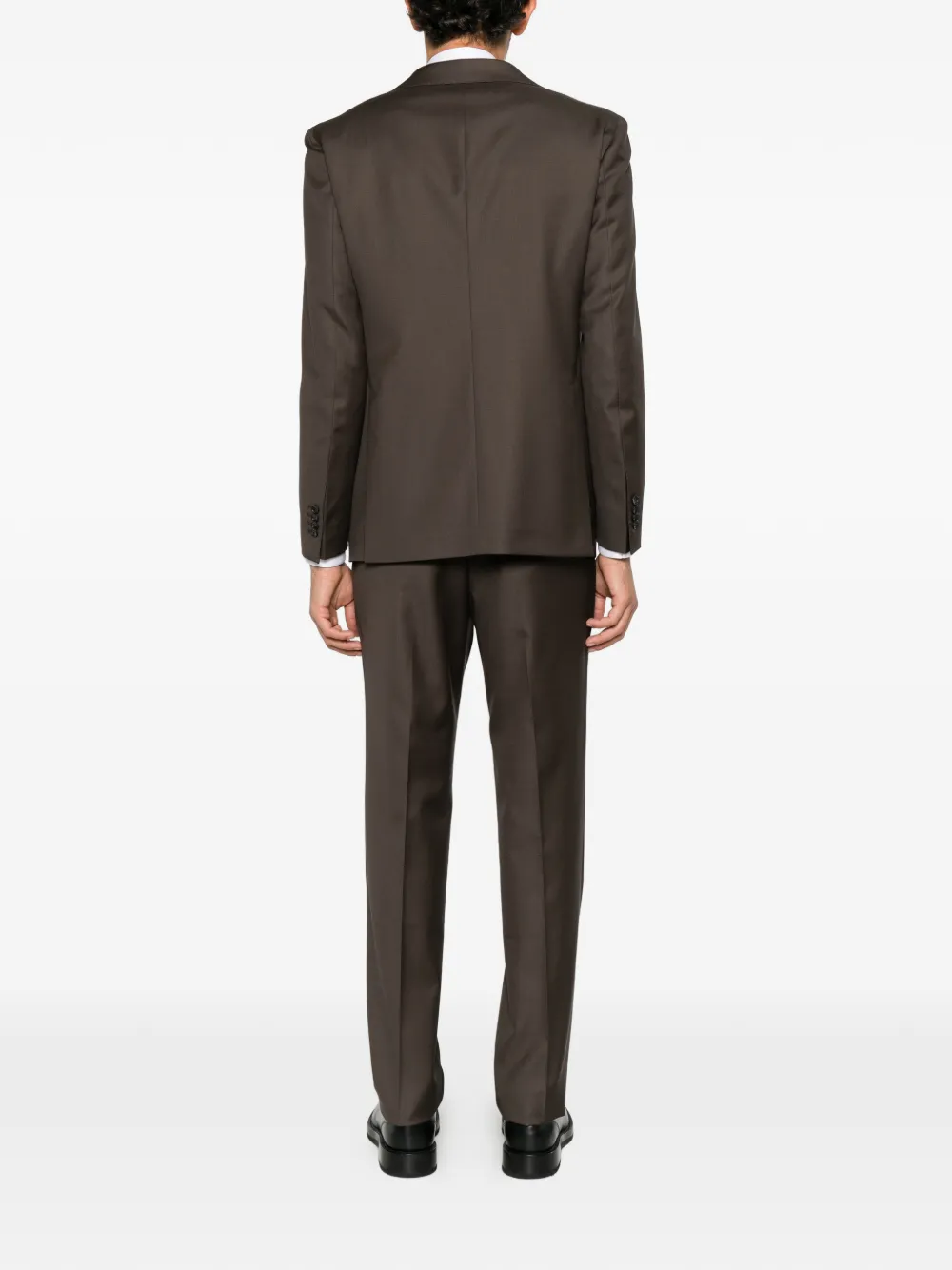 Tagliatore single-breasted notched-lapels suit Bruin