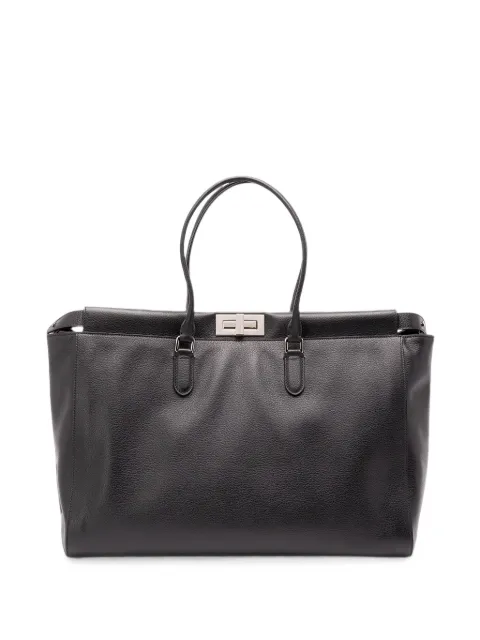 FENDI Large Peekaboo grained leather tote bag