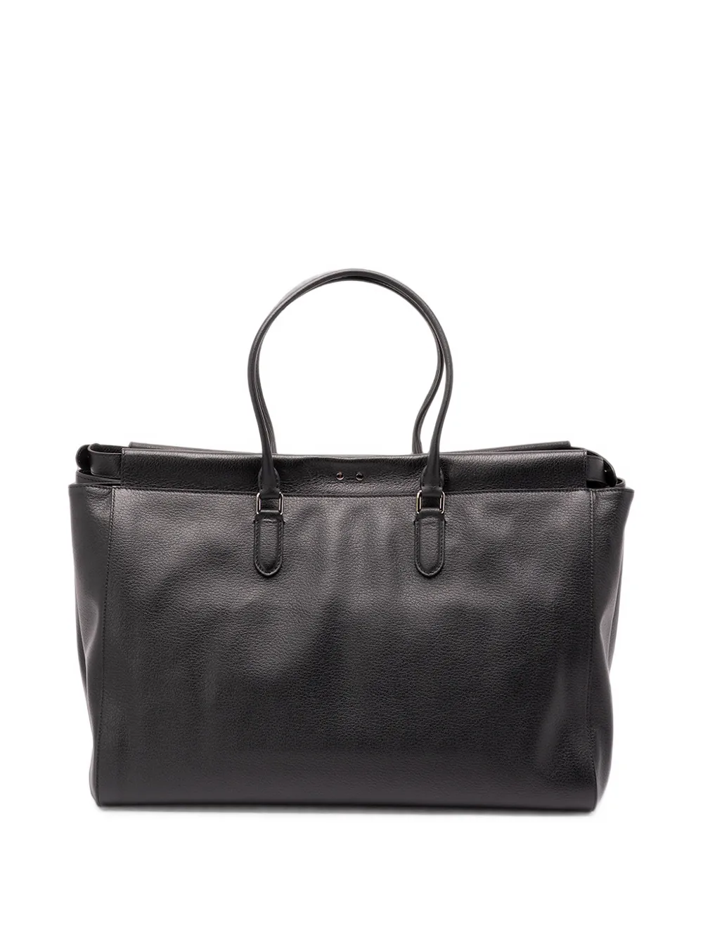 FENDI Grote Peekaboo shopper van leer met textuur Zwart