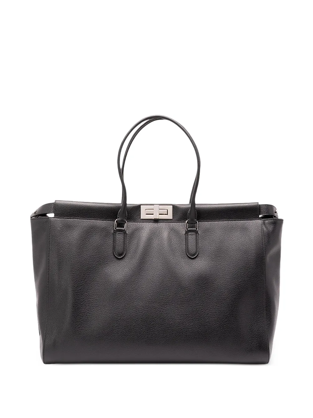 FENDI grand cabas Peekaboo en cuir grainé - Noir FENDI grand cabas Peekaboo en cuir grainé - Noir