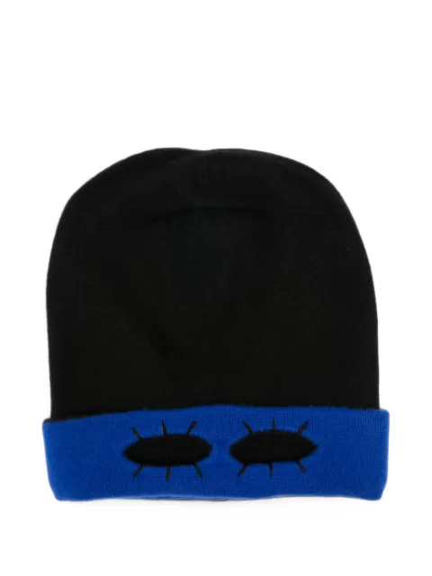 Frenckenberger eye-motif intarsia-knit beanie hat