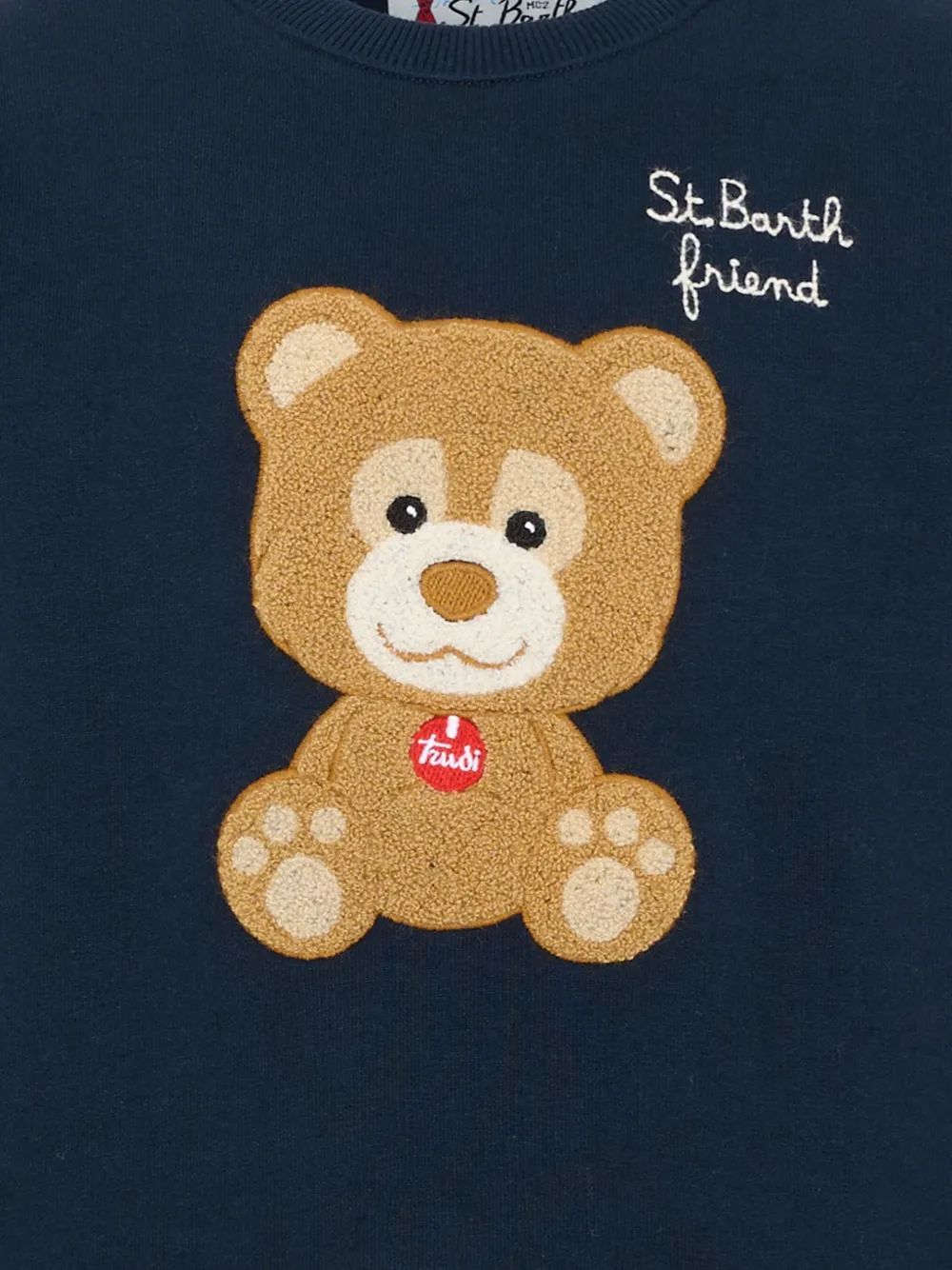 MC2 Saint Barth Kids Hutton sweater met teddy-patch Blauw