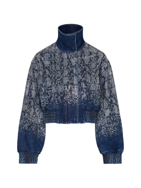 LIU JO bomber corto de mezclilla con strass