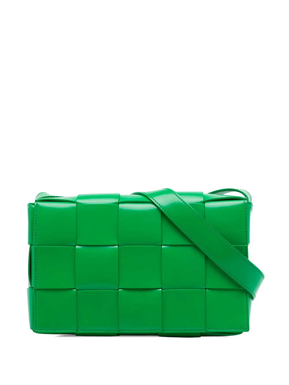 Bottega Veneta Pre-Owned sacoche Intrecciato Cassette vernie (2012-2026) - Vert