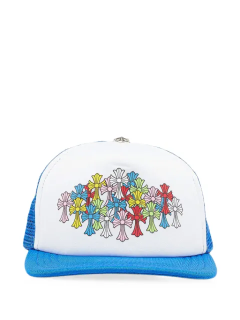 Chrome Hearts cross-print mesh-panel trucker hat