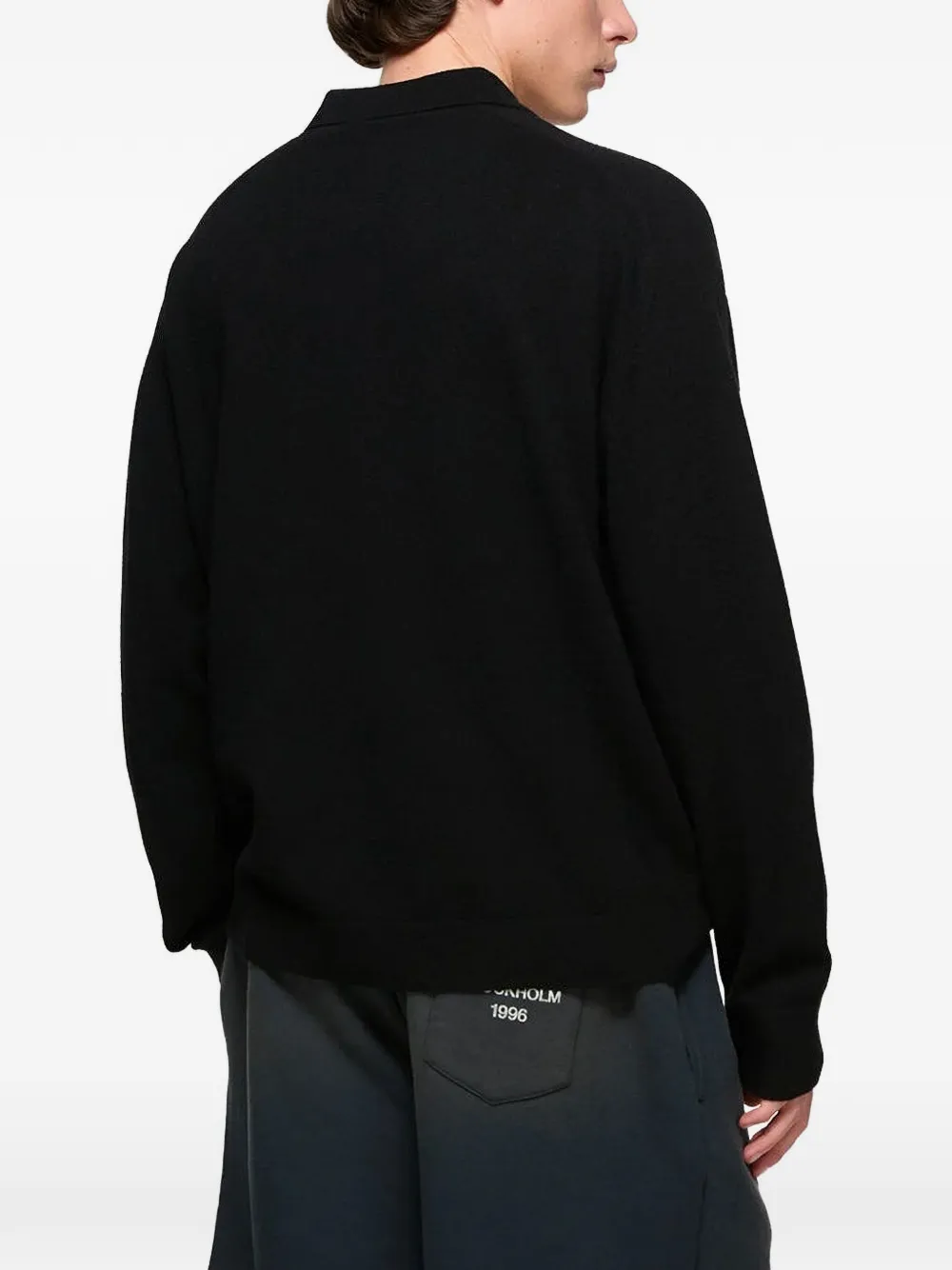 Acne Studios ニットポロシャツ | ブラック | FARFETCH JP