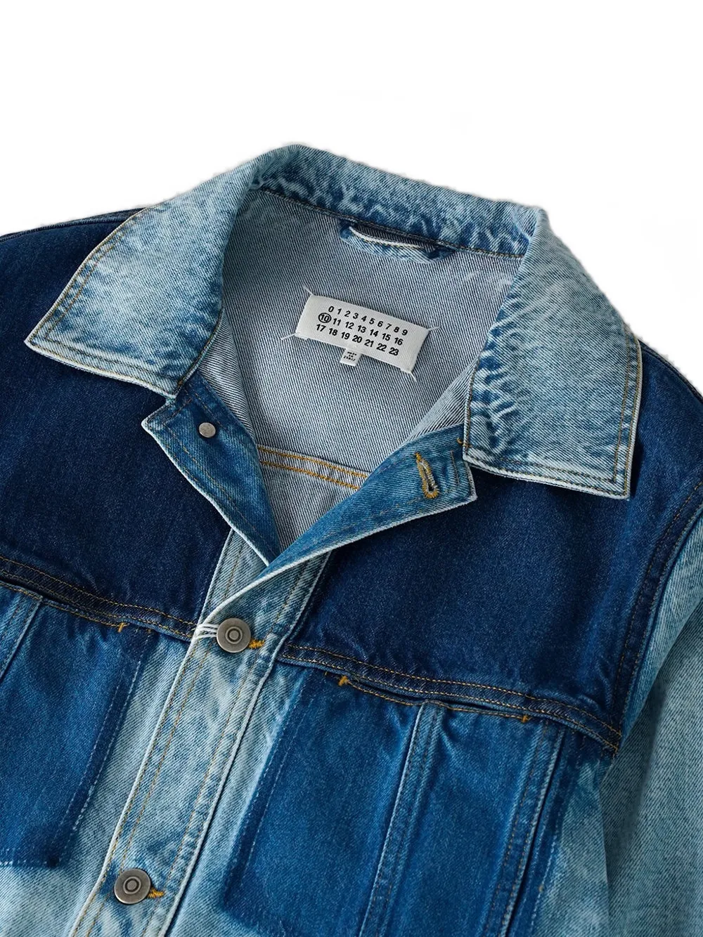 Maison Margiela Patchwork denim jack Blauw