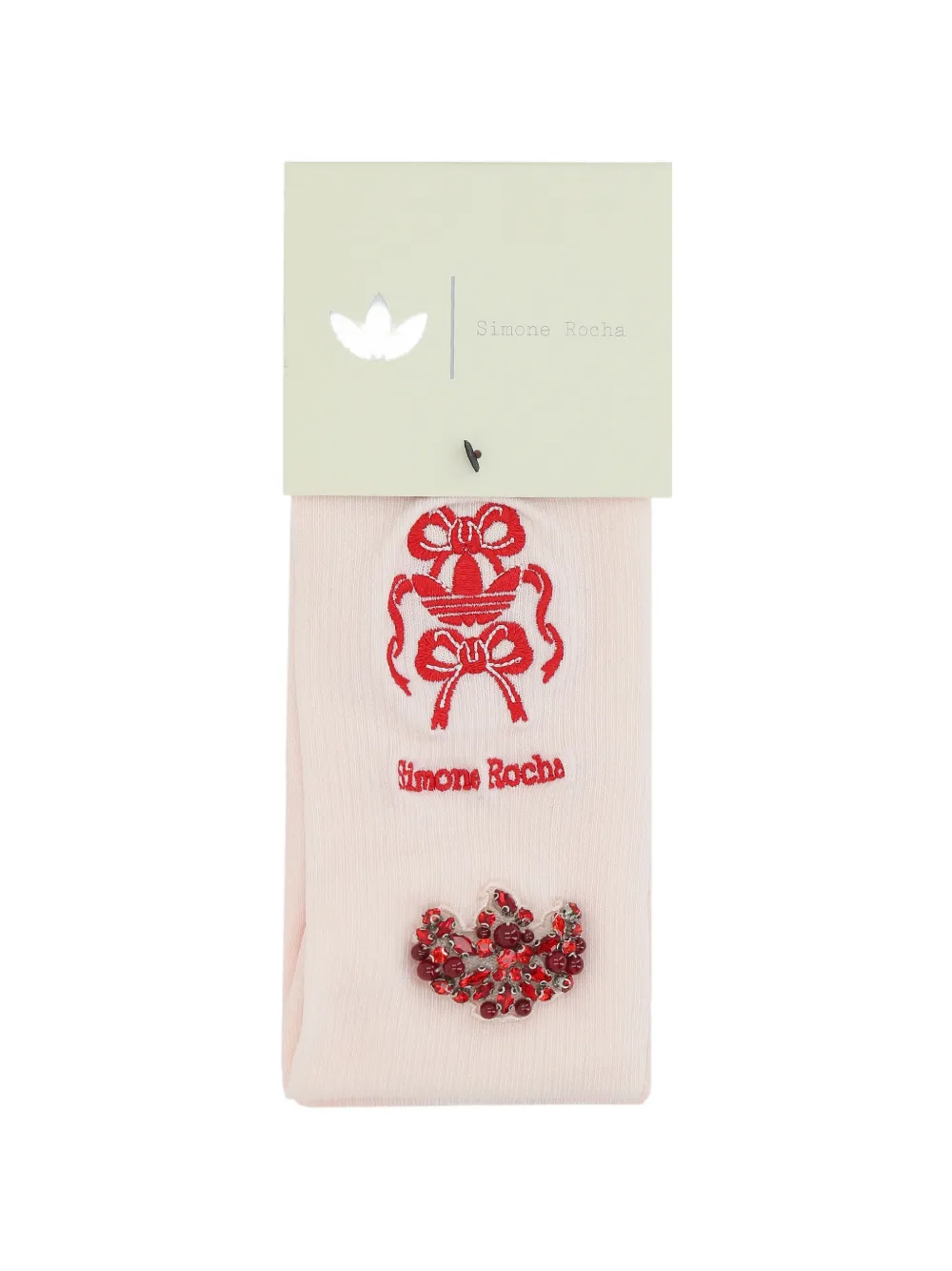 adidas x Simone Rocha crystal-embellished embroidered socks Roze