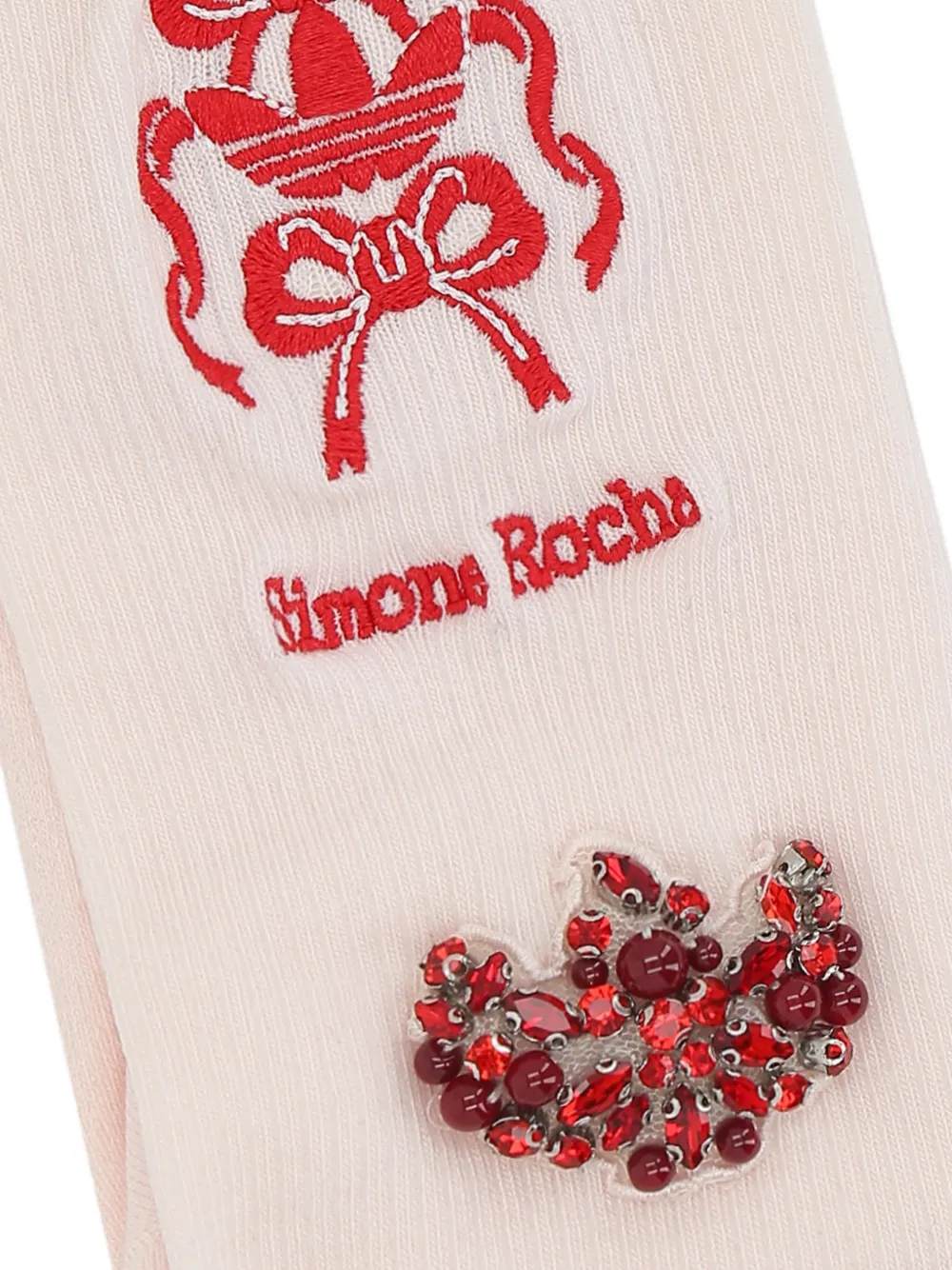 adidas x Simone Rocha crystal-embellished embroidered socks Roze