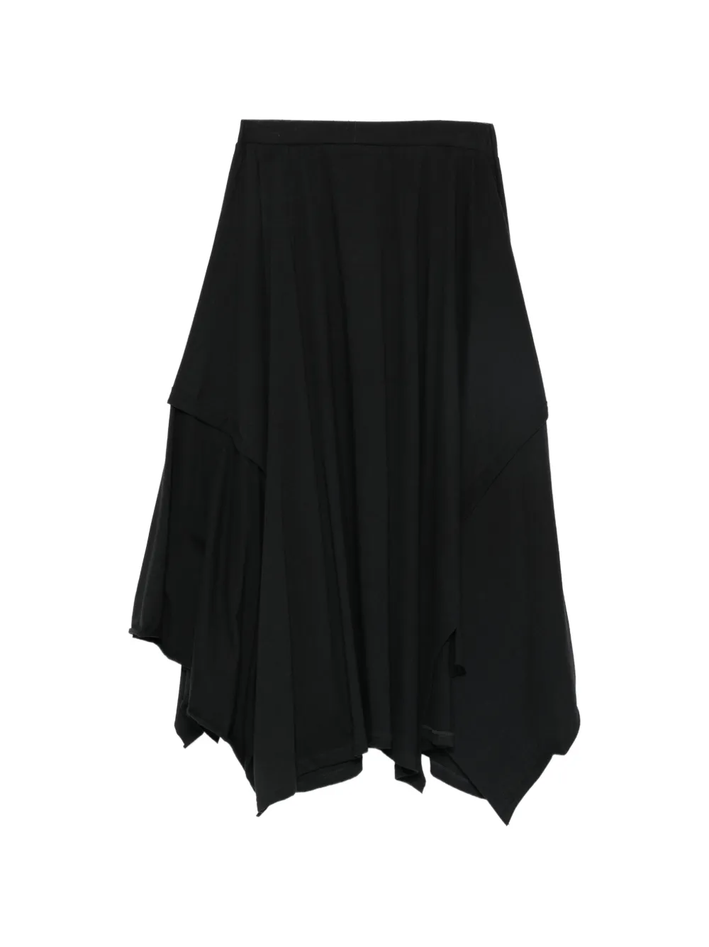 Yohji Yamamoto asymmetric layered skirt Zwart