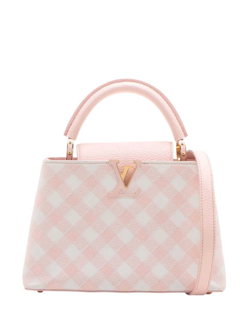 Louis Vuitton Pre-Owned 2000-2026 Taurillon Embroidered Vichy Capucines BB satchel - Rosa