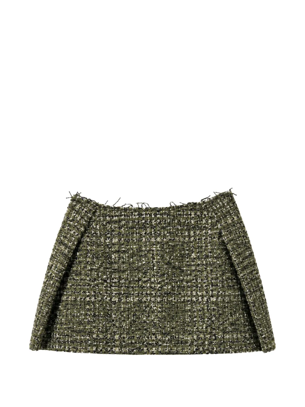 IRO tweed frayed-edge skorts - Verde