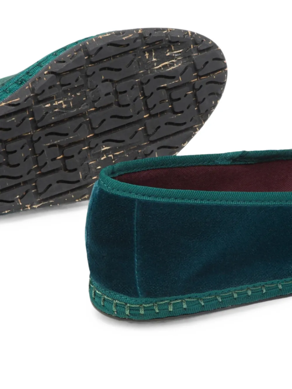 FLABELUS Bernarda velvet loafers Groen