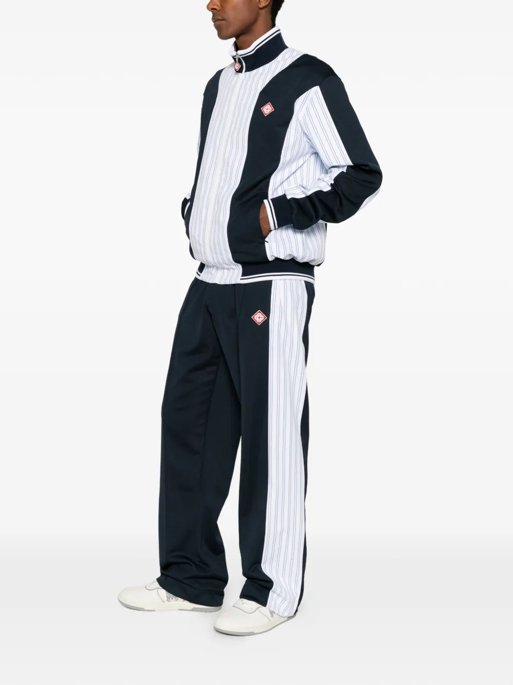 Casablanca logo-patch pinstriped-panel track pants Blauw