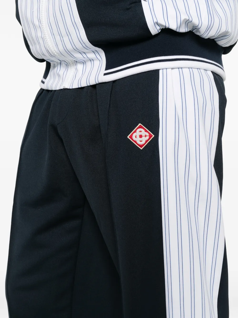 Casablanca logo-patch pinstriped-panel track pants Blauw