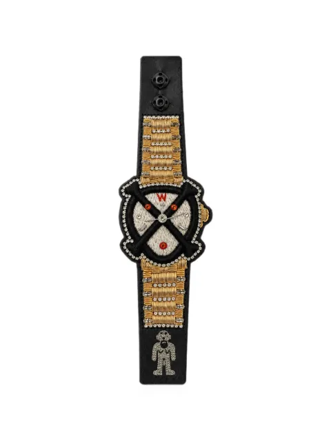 Walter Van Beirendonck Bones embroidered bracelet