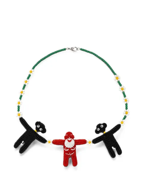 Walter Van Beirendonck beaded flower necklace
