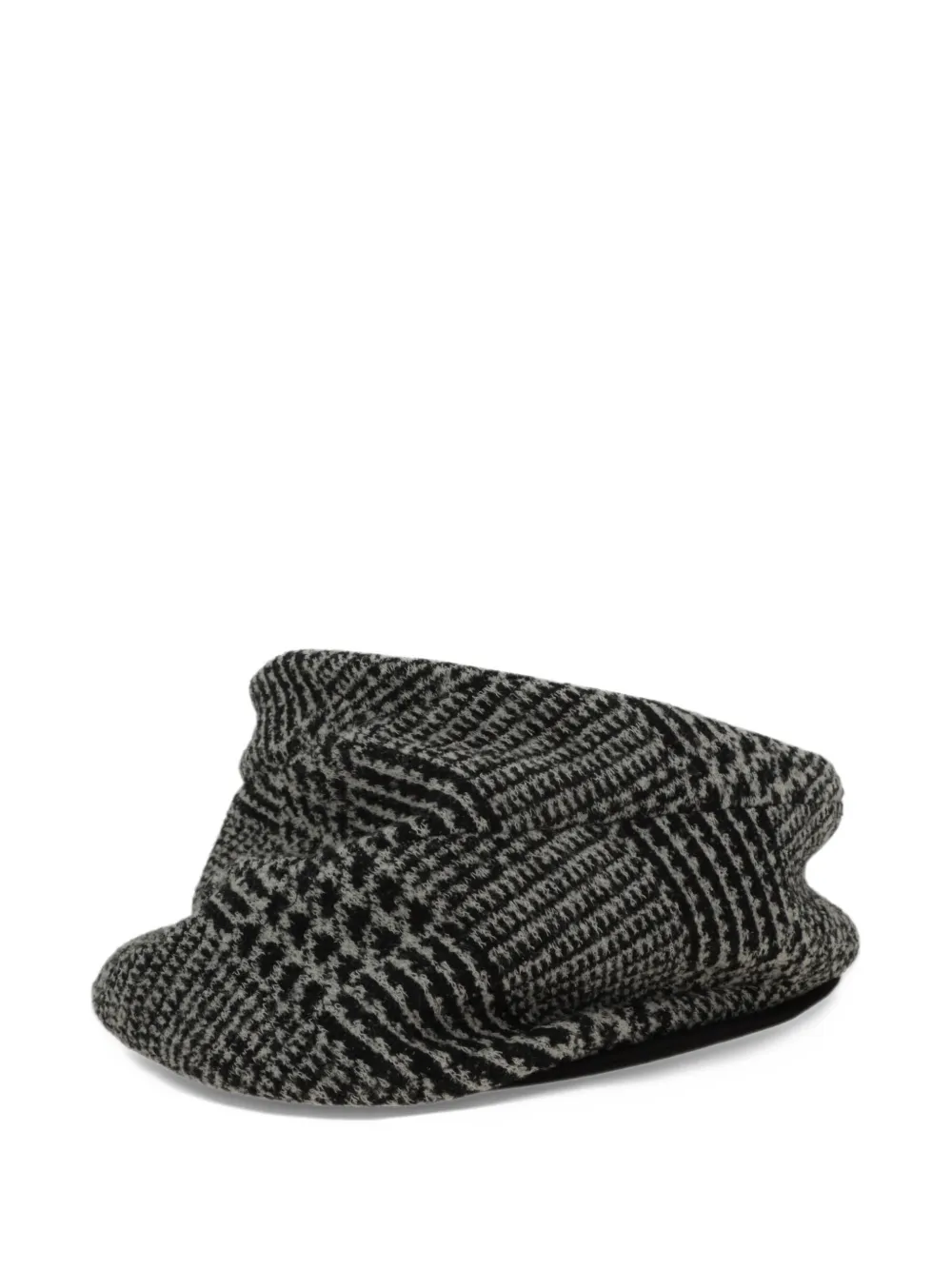 Junya Watanabe houndstooth-pattern flat bucket hat - Noir Junya Watanabe houndstooth-pattern flat bucket hat - Noir