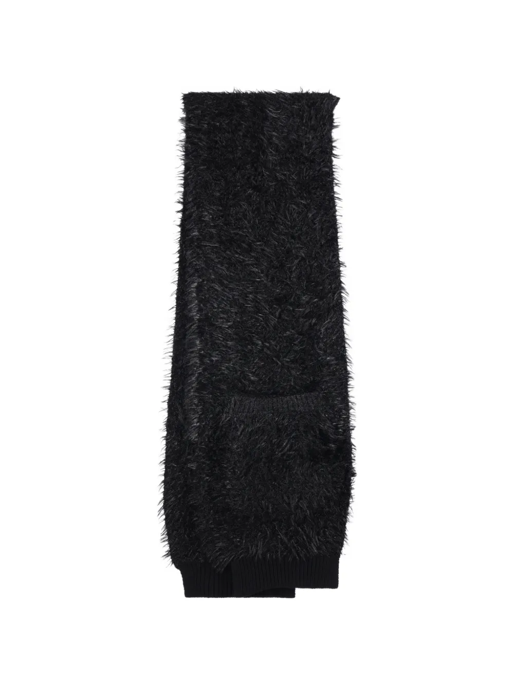 Junya Watanabe fuzzy-knit scarf Zwart