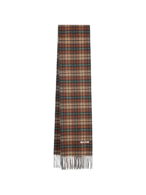 Auralee check fringed scarf