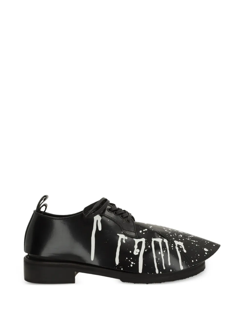 Comme des Garçons Homme Plus derbies x Kids Love Gaite à effet taches de peinture et empiècement amovible - Noir