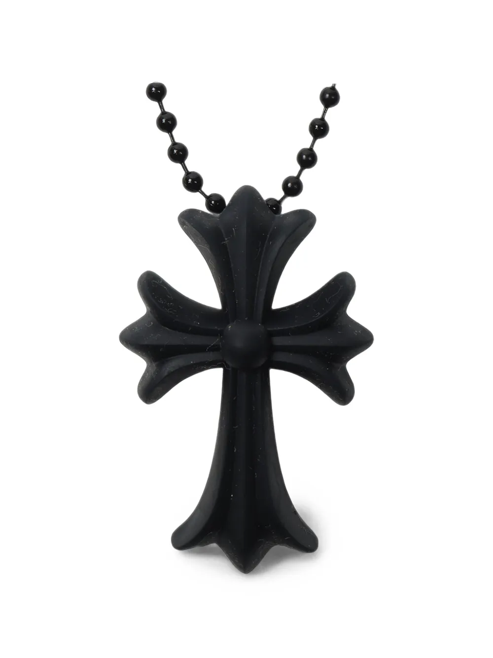 Chrome Hearts cross-pendant ball-chain necklace - Schwarz