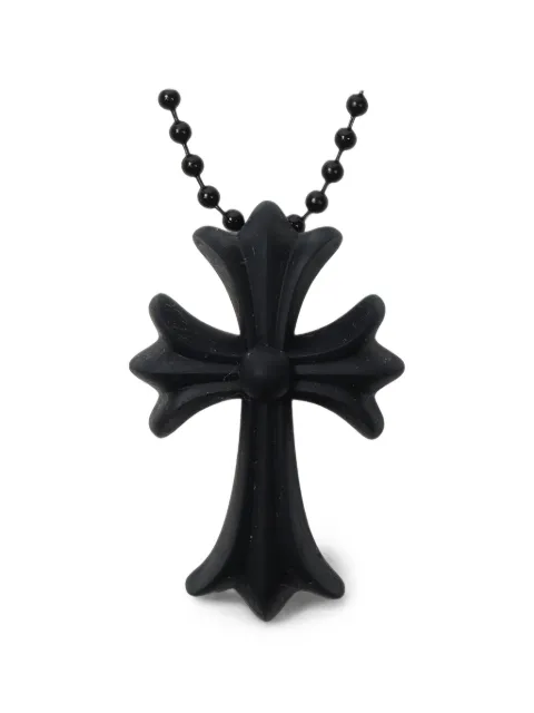 Chrome Hearts cross-pendant ball-chain necklace