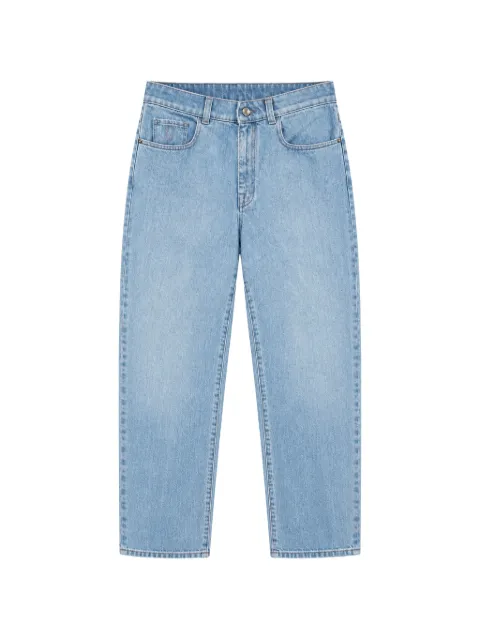 Canali logo-jacquard straight-leg jeans