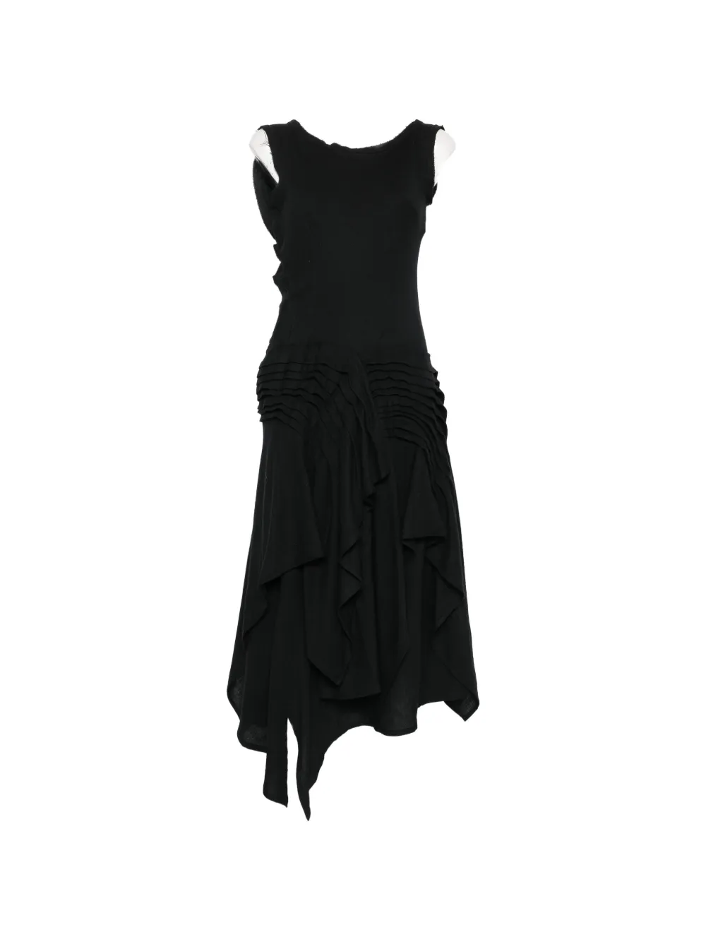 Yohji Yamamoto ruffled asymmetric dress - Black