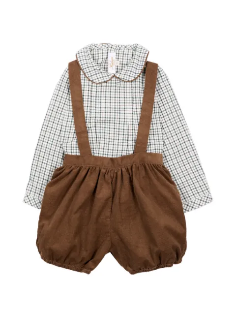 KIDIWI check-pattern corduroy-shorts set