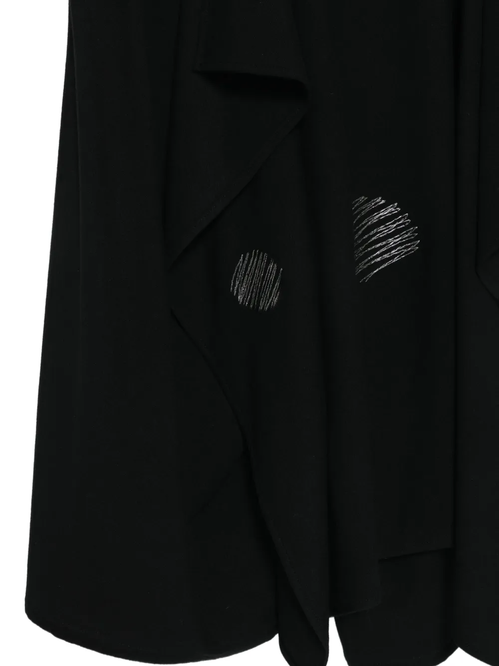 Yohji Yamamoto embroidered draped trousers Zwart