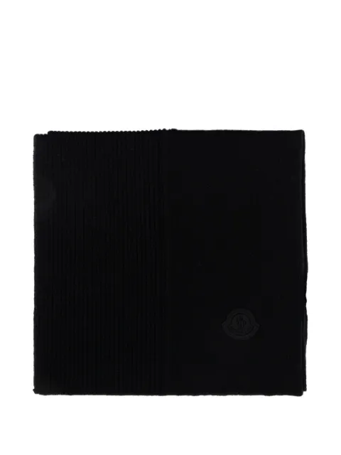 Moncler logo-patch ribbed-knit scarf