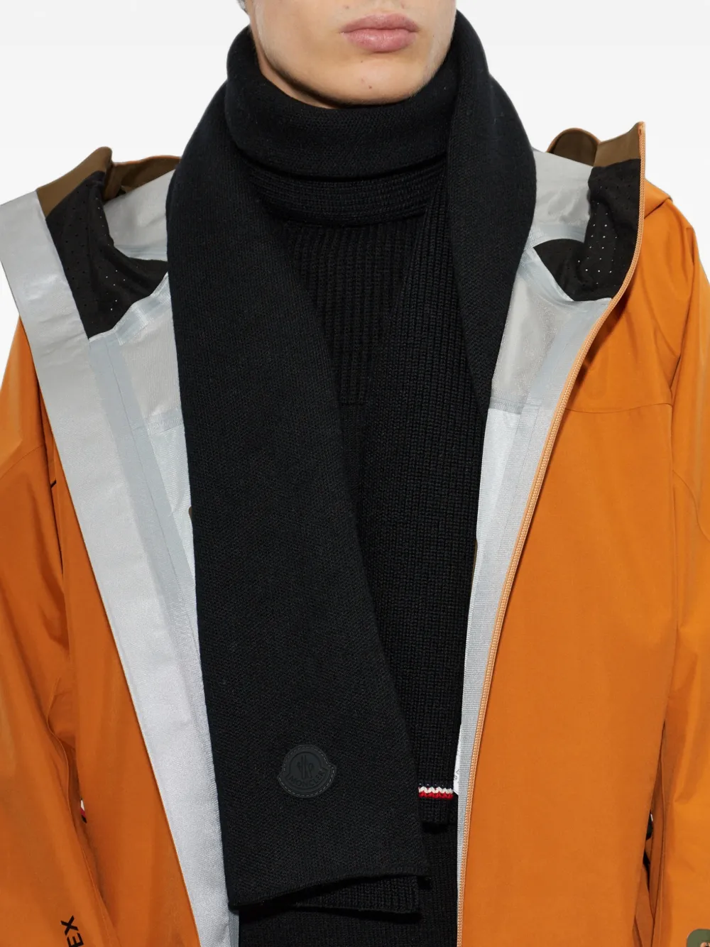 Moncler Ribgebreide sjaal Zwart