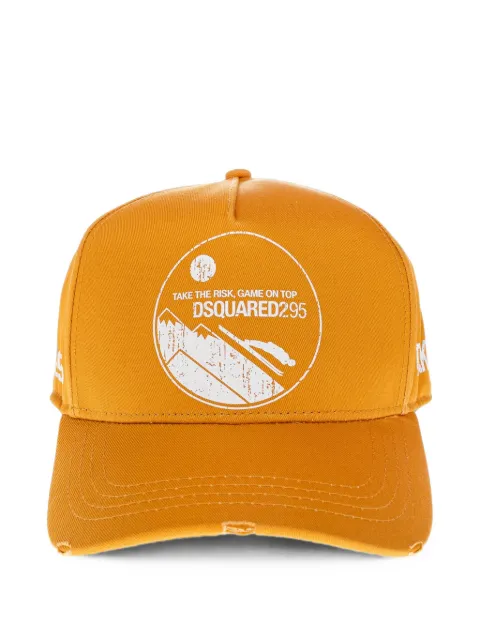 DSQUARED2 gorra de béisbol con efecto envejecido y logo estampado
