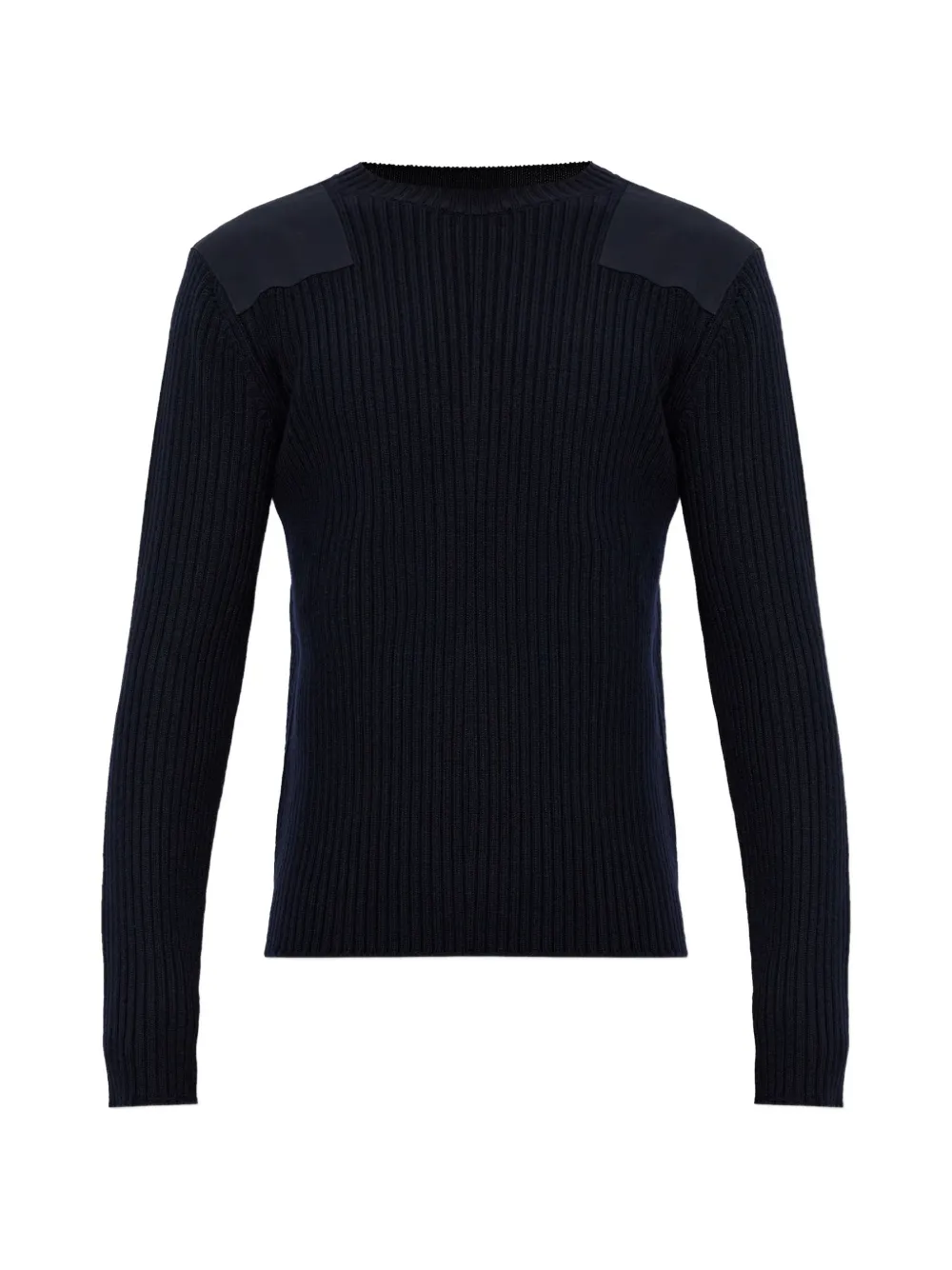 FENDI Ribgebreide trui met schouderpatch Blauw
