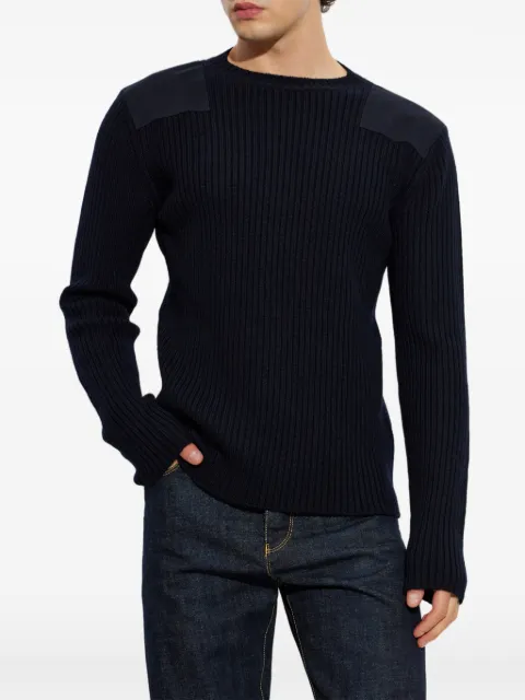 FENDI ribbed-knit shoulder-patch sweater